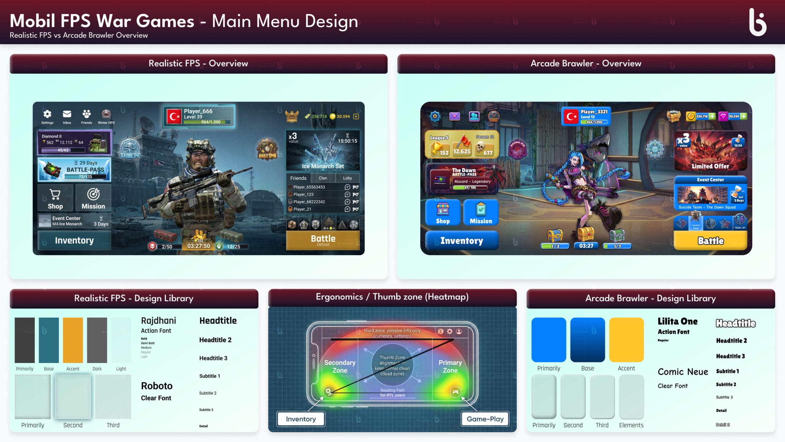2-main-menu-design-mobile-fps-war-games-midcore-Realistic-FPS-vs-Arcade-Brawler Overview