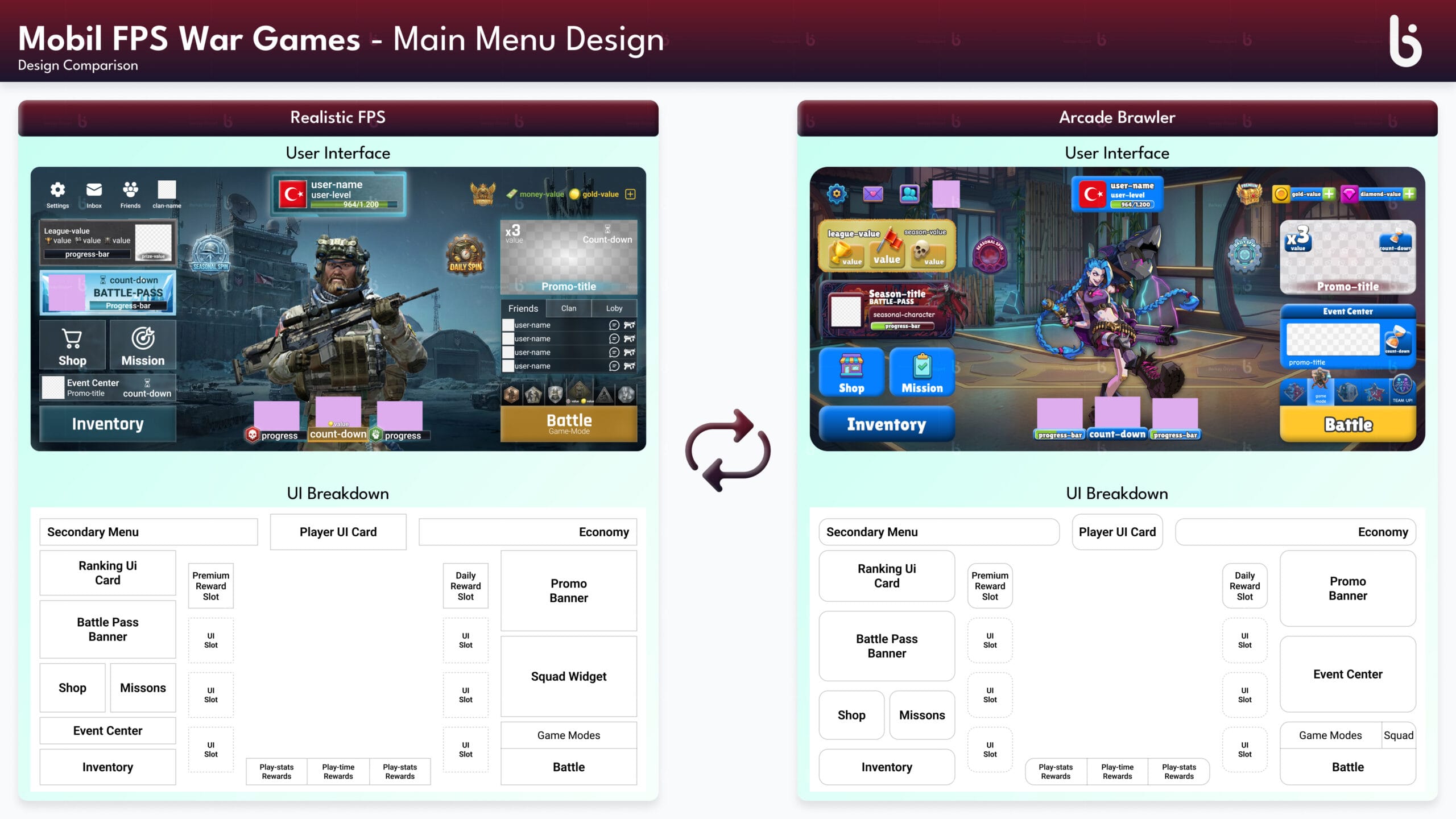3-main-menu-design-mobile-fps-war-games-midcore-Design-Comparison